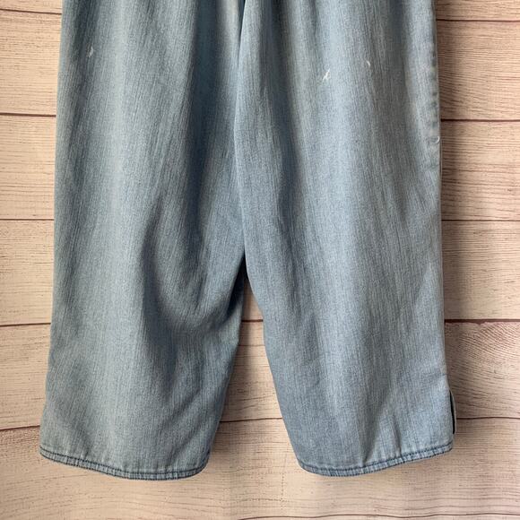 Allison Daley Retro Denim Jean Capris Pull On Button Detail Legs Size 6 Petite - Picture 7 of 16